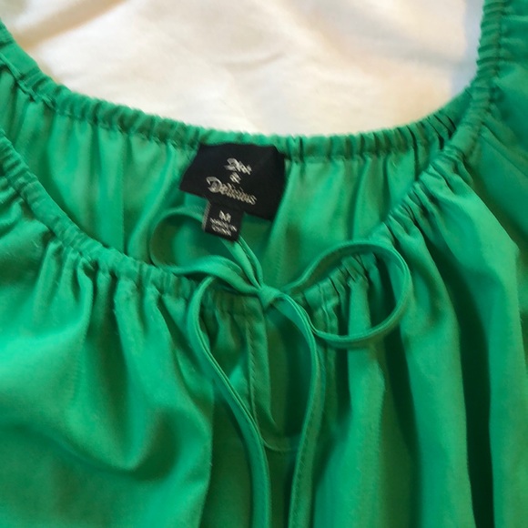 Green balloon sleeve dress - Picture 4 of 5